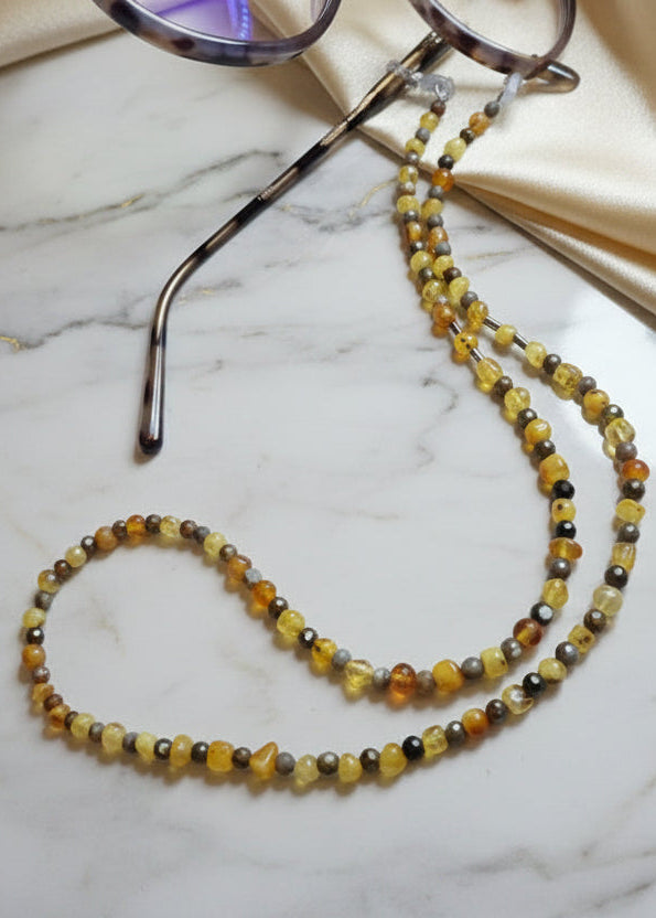 Schöne Brillenkette aus natürlichem Bernstein