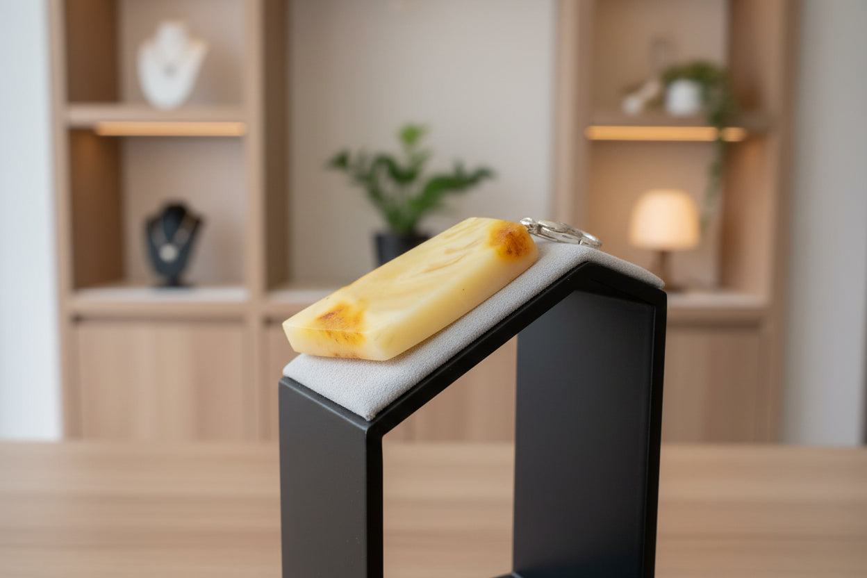 Schöner Bernstein-Anhänger in der Farbe Butterscotch