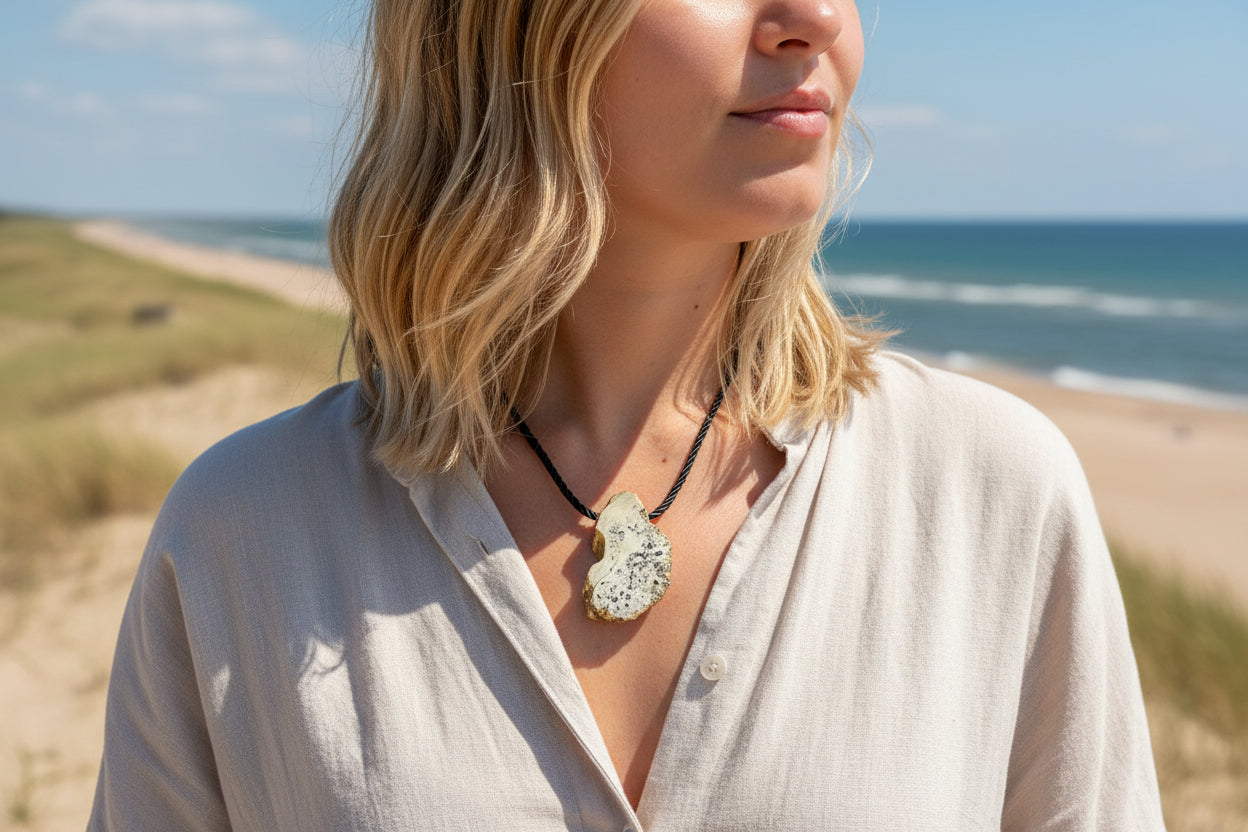 Rohbernstein Anhänger mit Marmoroptik