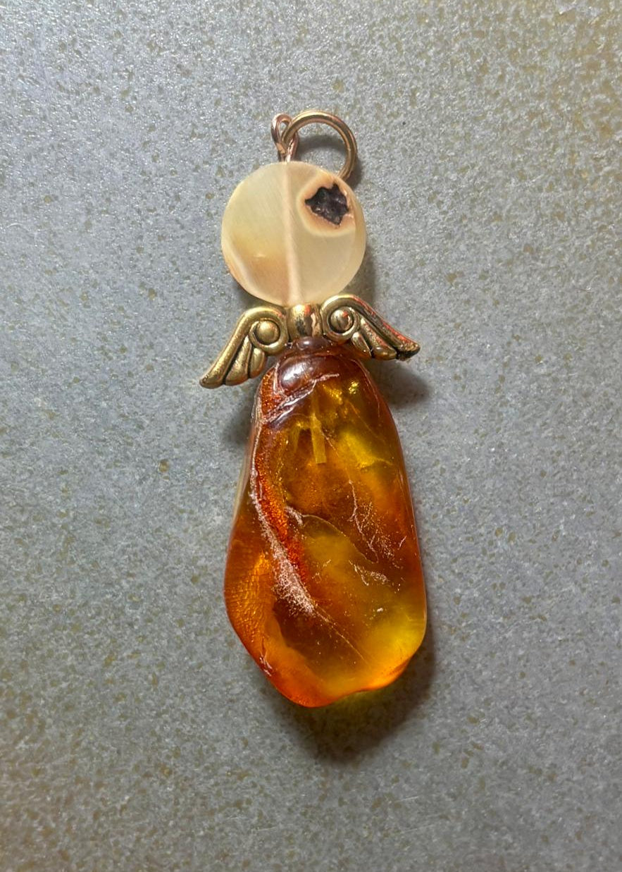 Anhänger Schutzengel aus echtem Bernstein