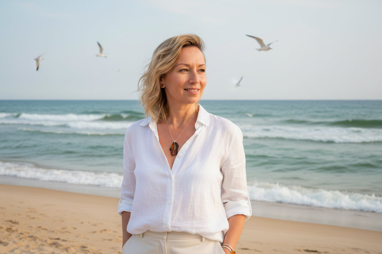 Schöner Anhänger aus natürlichen baltischen Bernstein