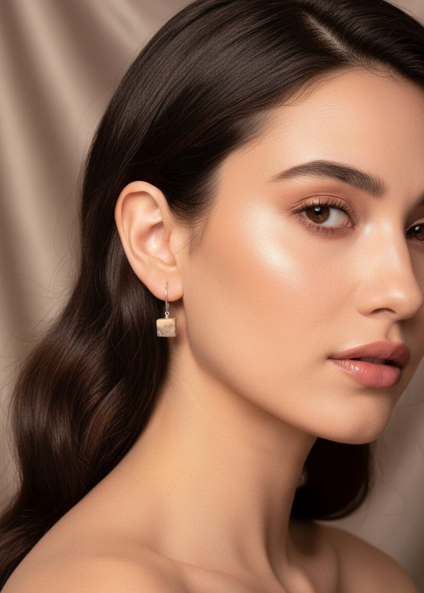 Schöne moderne minimalistische Bernstein Ohrringe