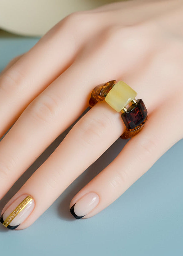 Unisex-Ring Bernstein mehrfarbig