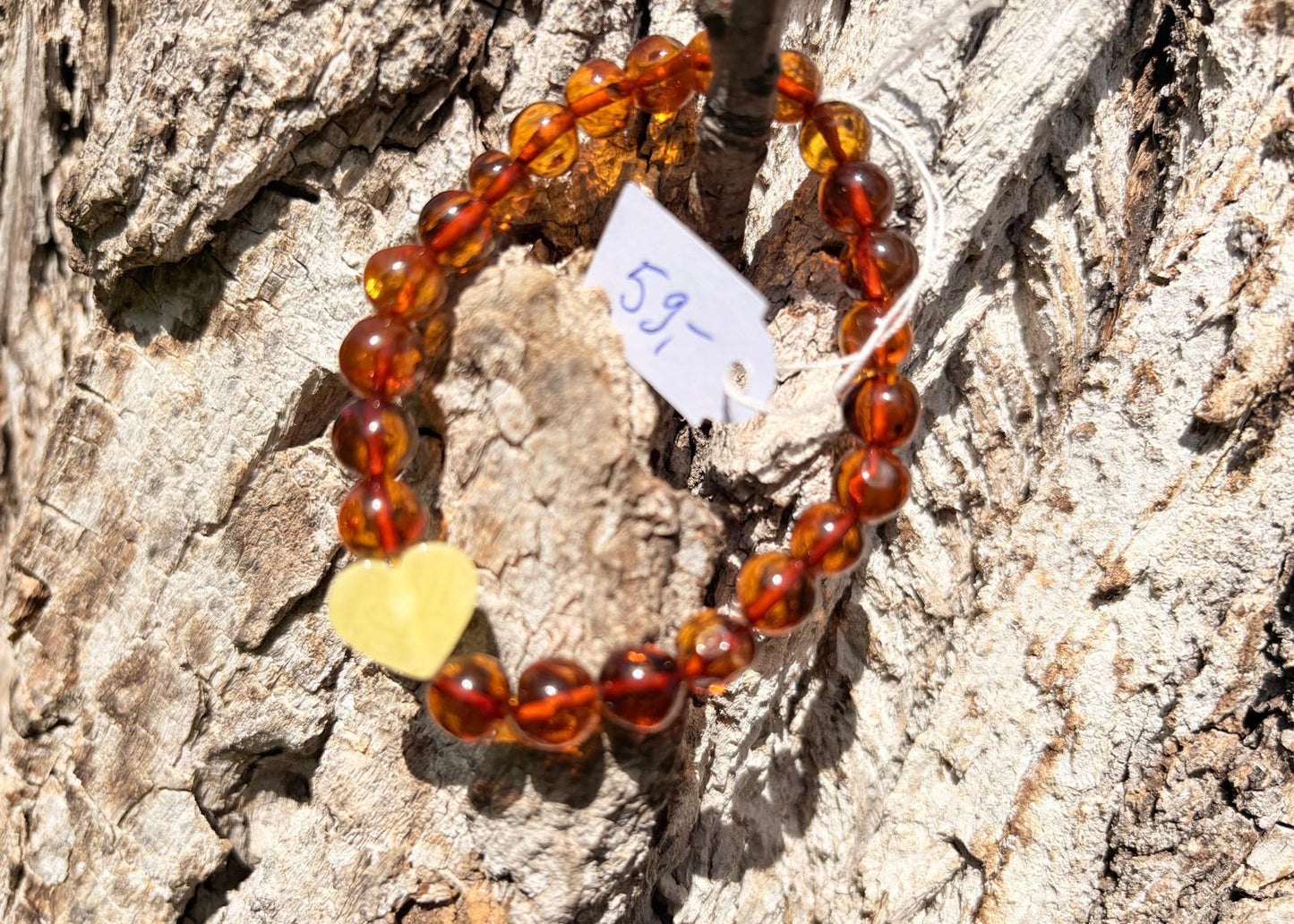 Bernstein Armband mit Herz