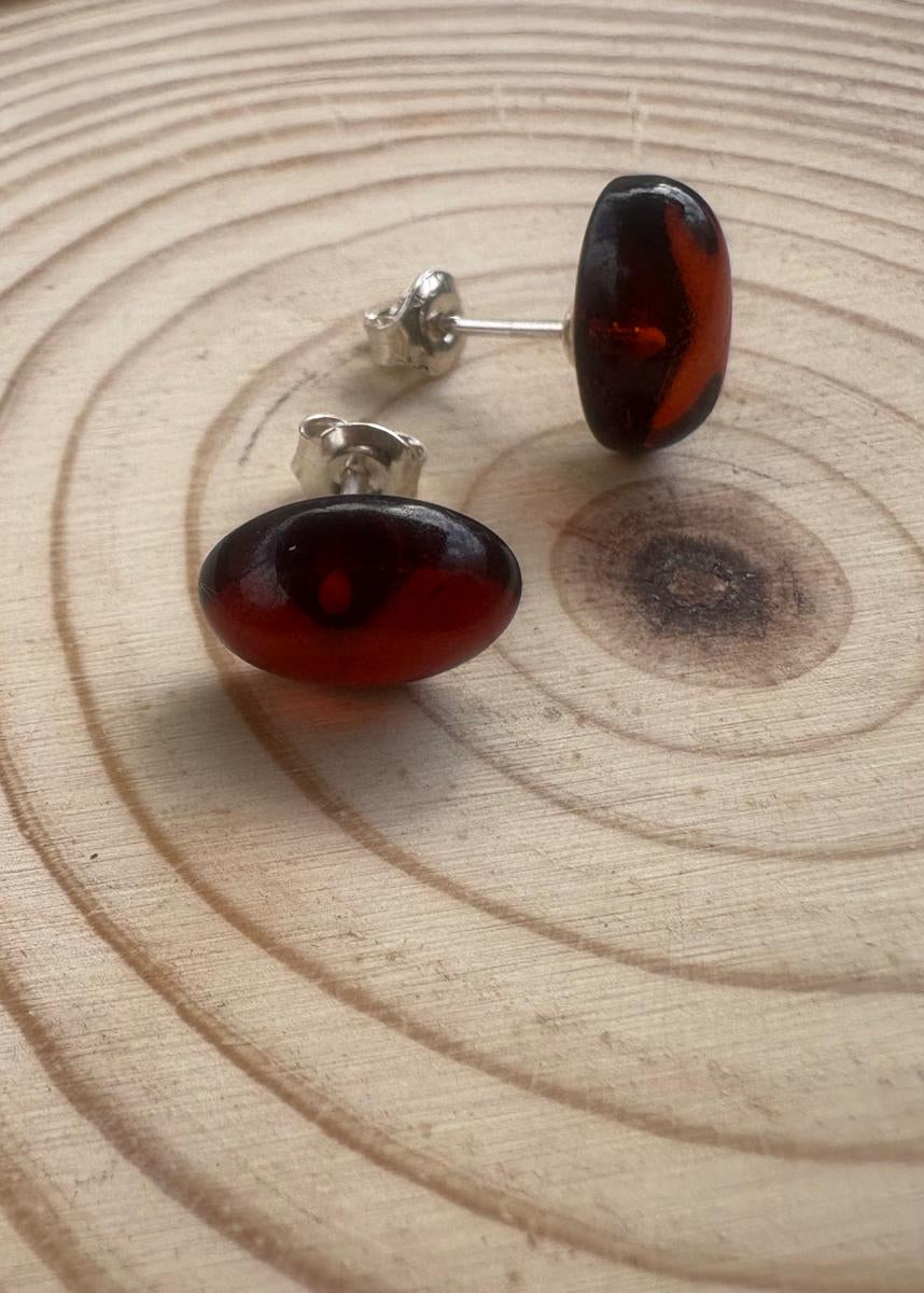 Ohrstecker Kirschfarben Bernstein