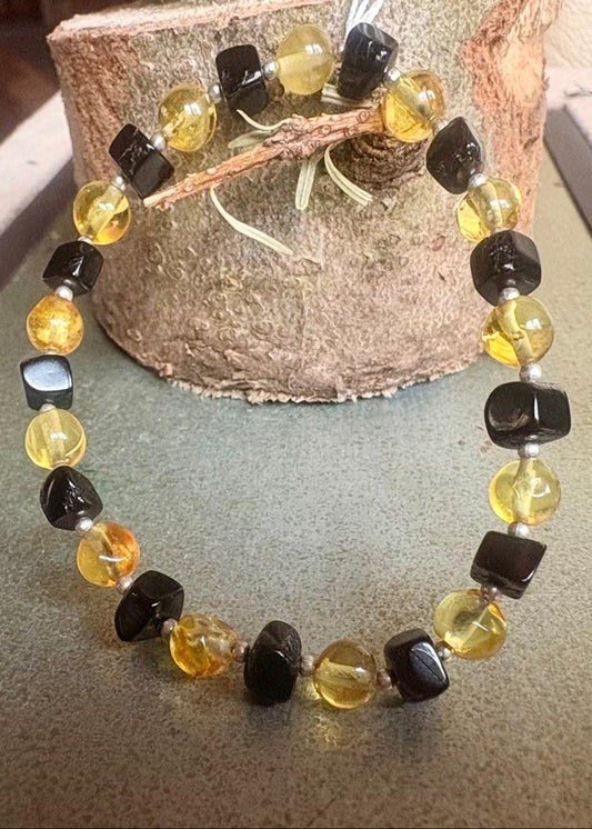 Bernstein Armband zweifarbig