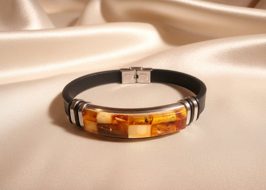 Klassisches Herrenarmband mit echtem Leder