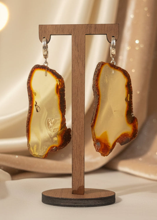 Schöne transparente Große Bernstein Ohrringe