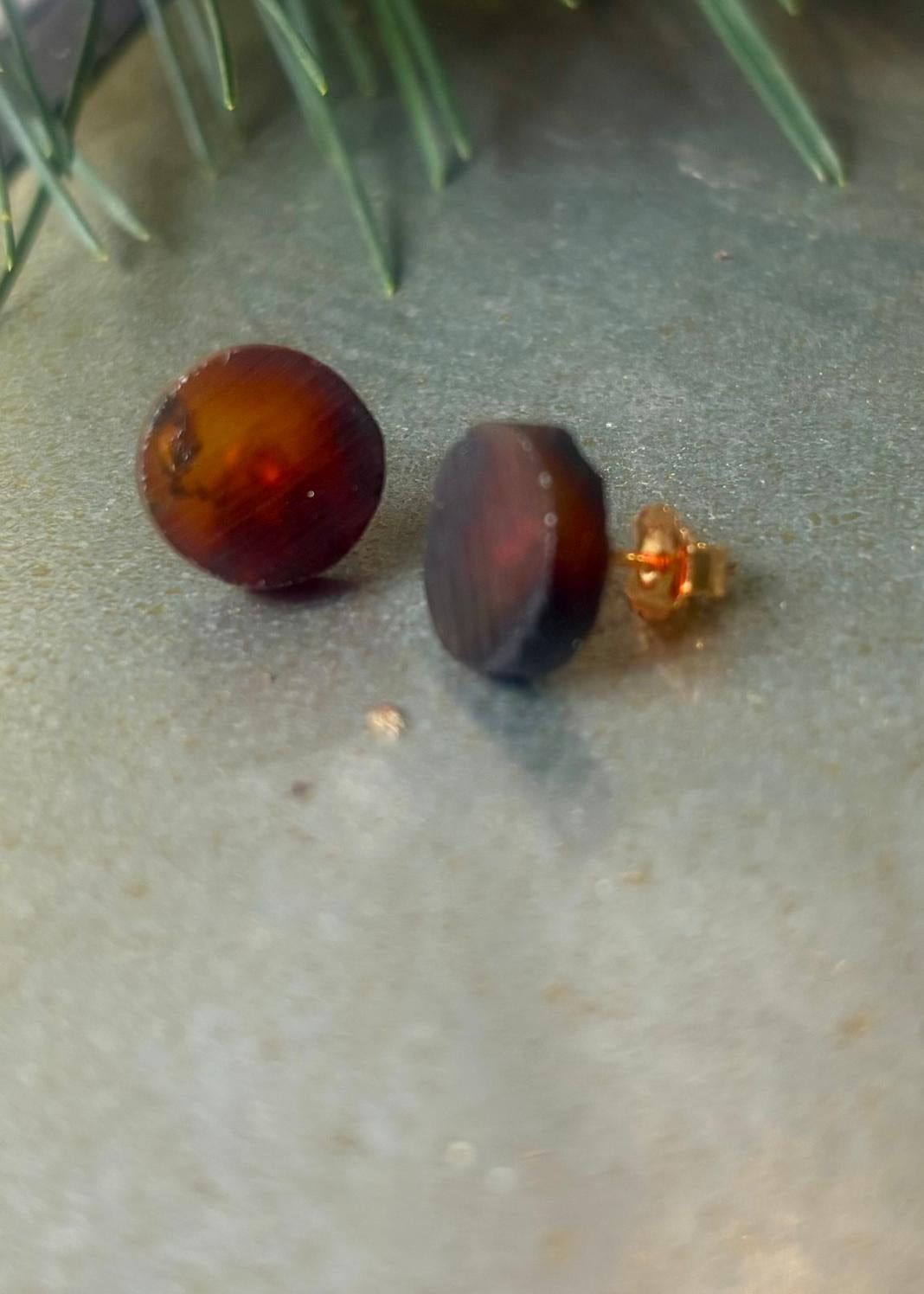 Ohrstecker Cognac Scheibenform