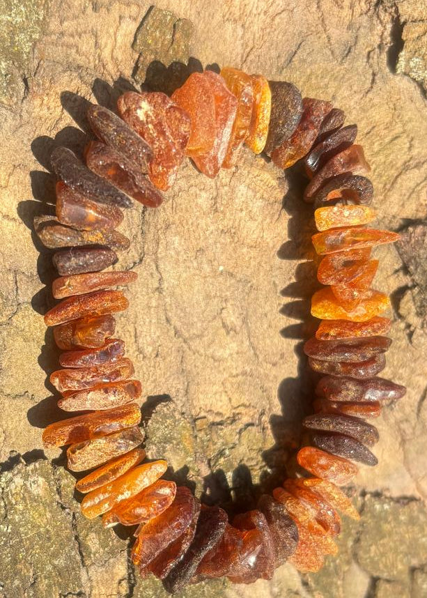 Zweifarbige Rohbernstein Armband