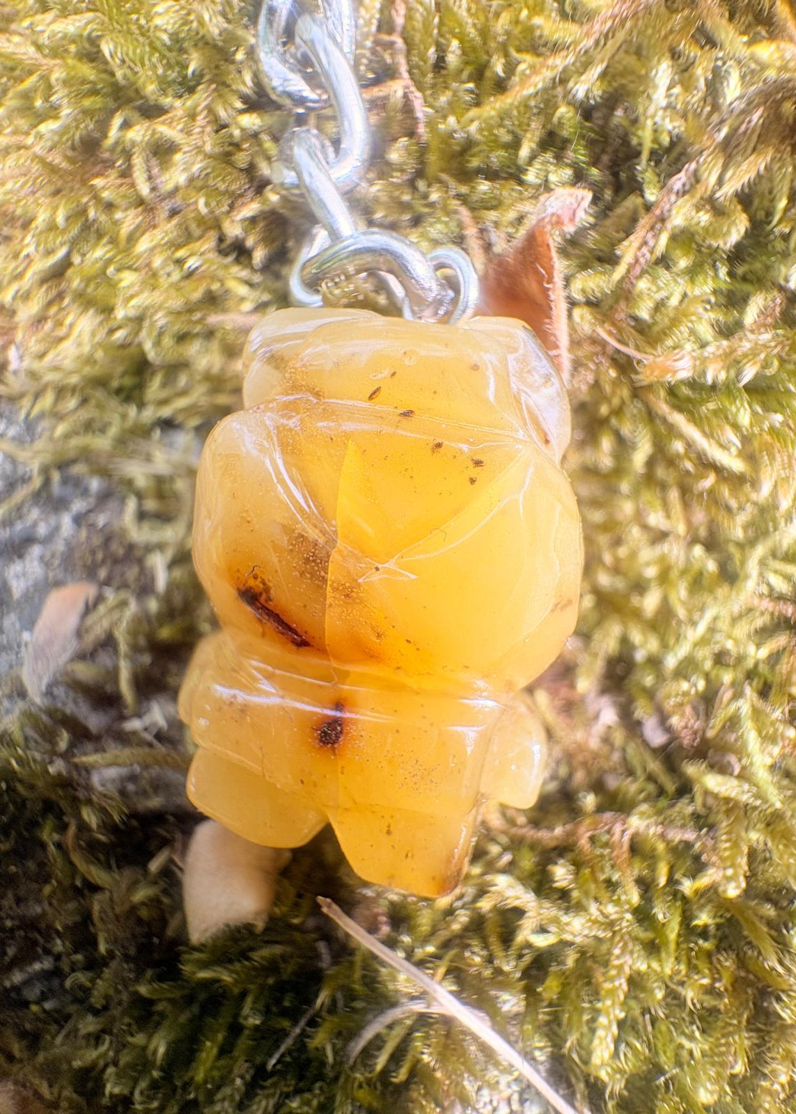 Schlüsselanhänger Bernstein mit Bärfigur