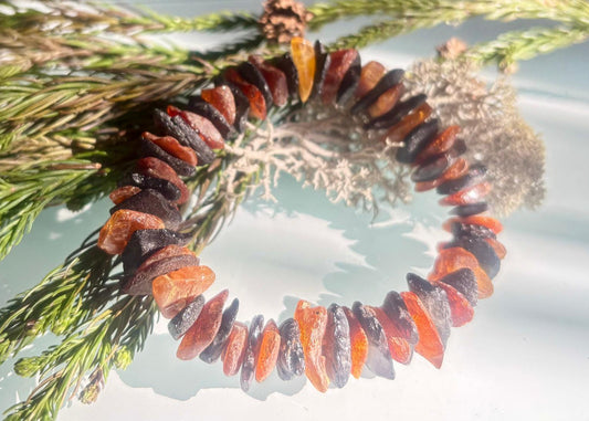 Zweifarbige Rohbernstein Armband