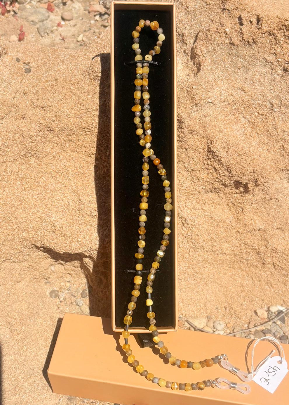 Schöne Brillenkette aus natürlichem Bernstein