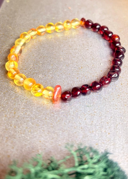 Dreifarbiger  Bernsteinarmband