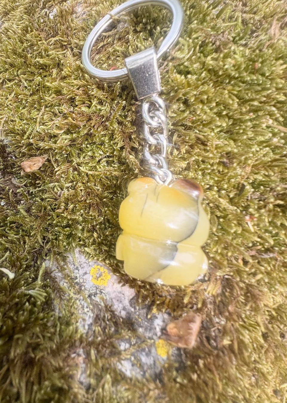 Schlüsselanhänger mit Bärfigur Bernstein