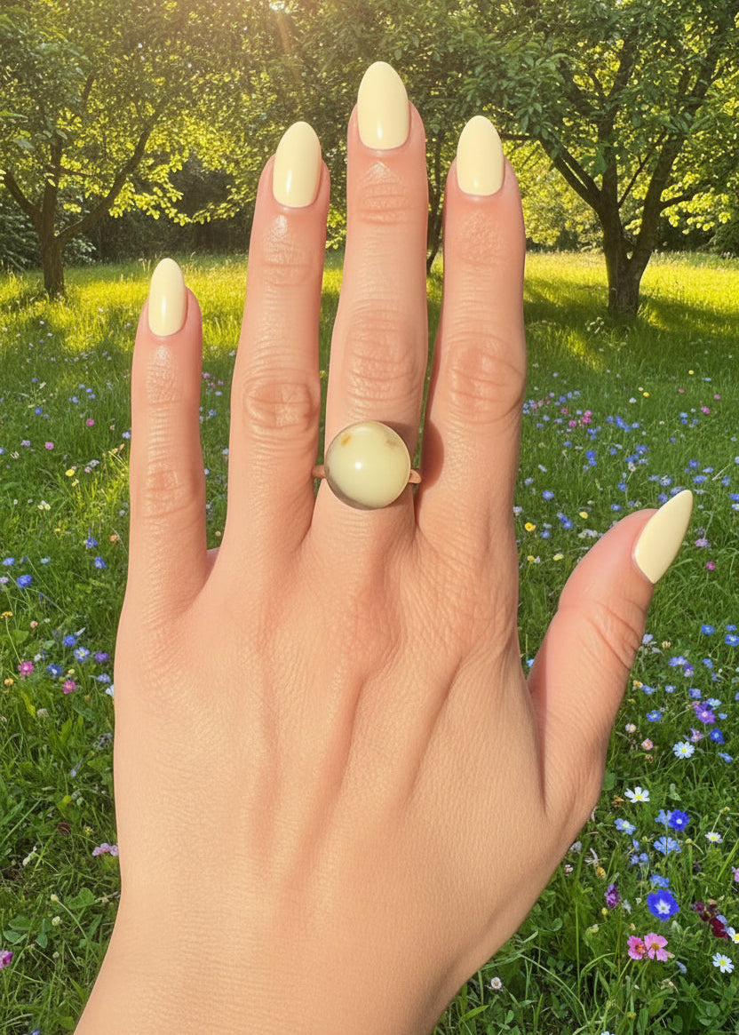 Moderner Damen Bernsteinring