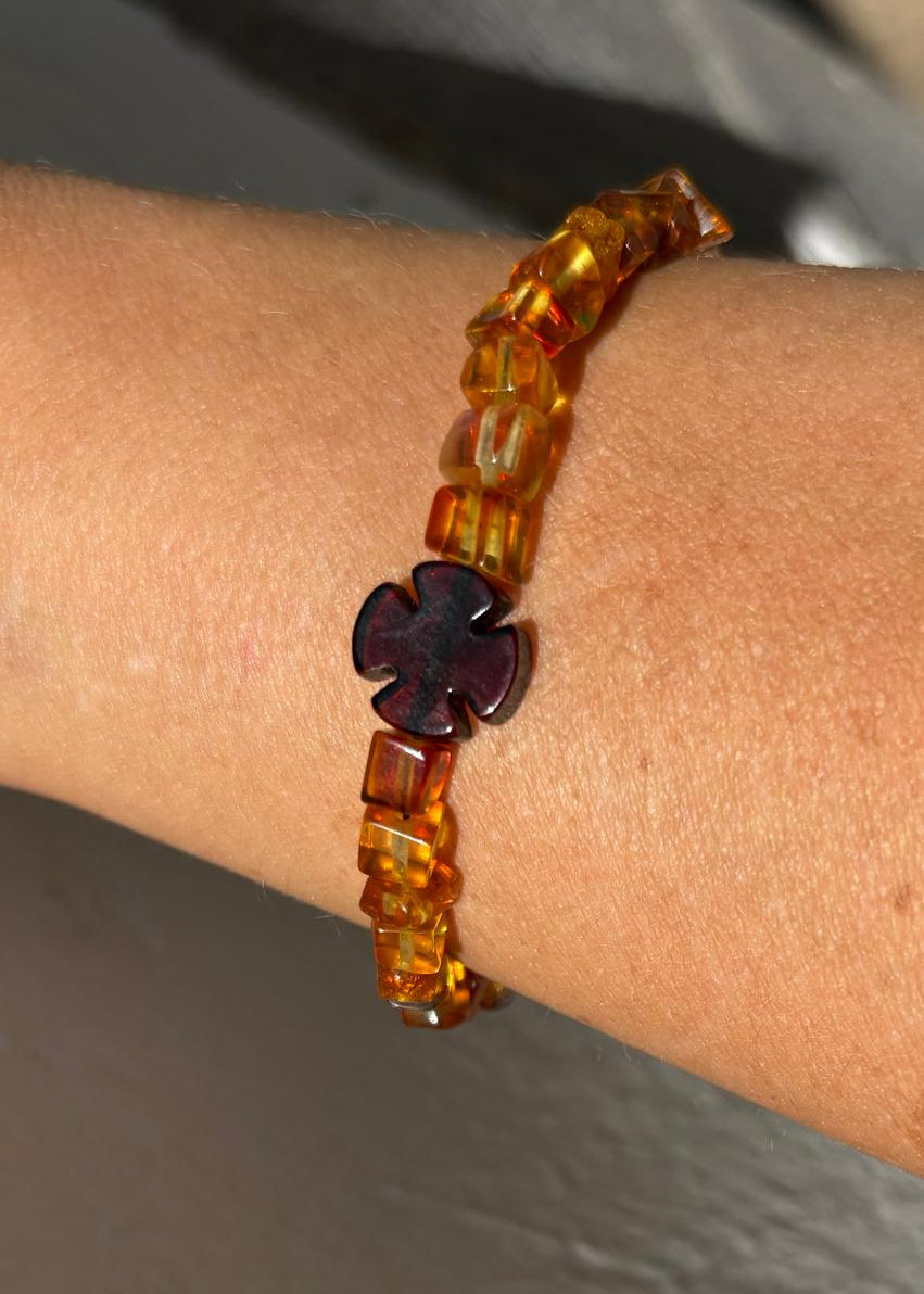 Bernstein Armband mit Polarstern