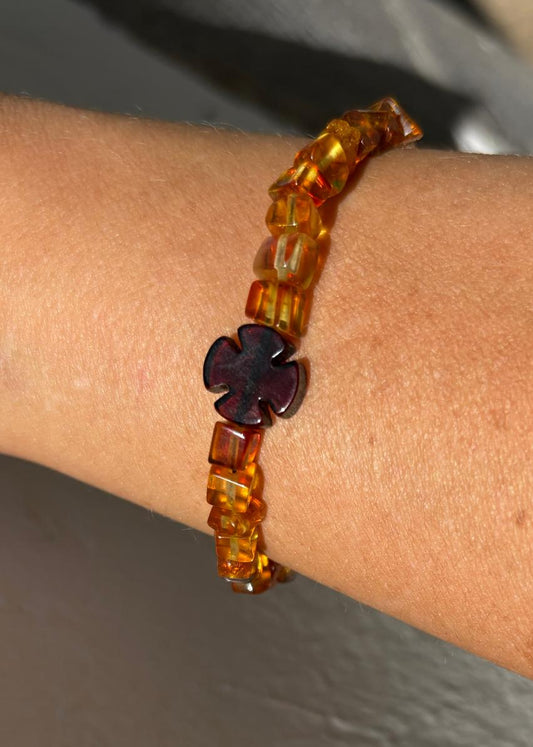 Bernstein Armband mit Polarstern