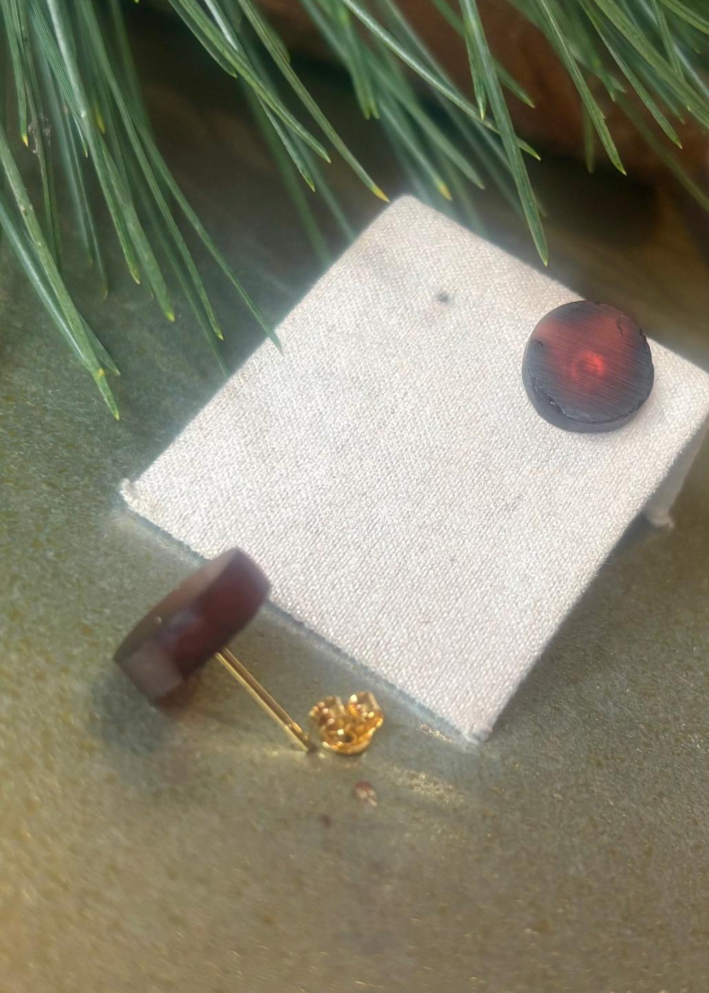 Ohrstecker Cognac Scheibenform