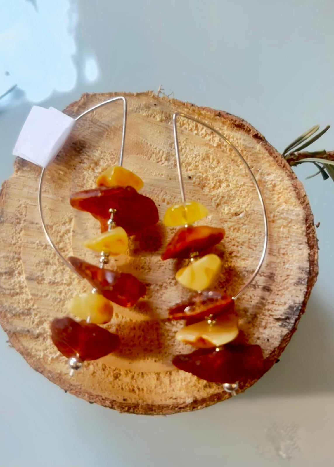 Bernstein-Ohrhängern Unikat