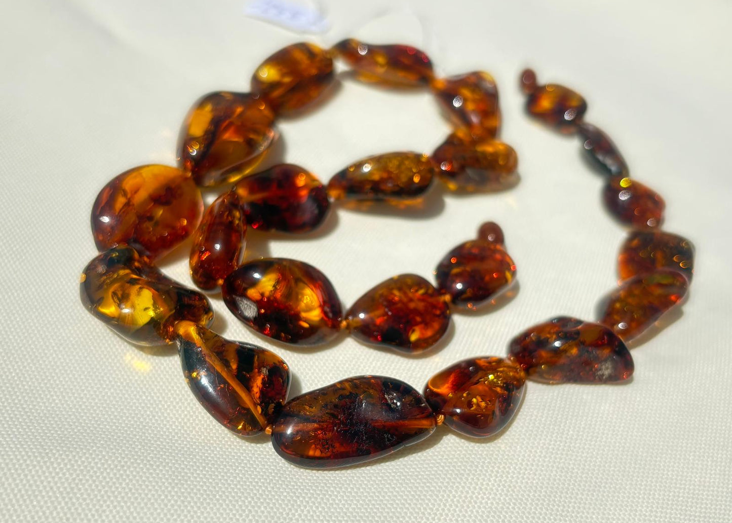 Bernstein Kette in Cognac-Glanz