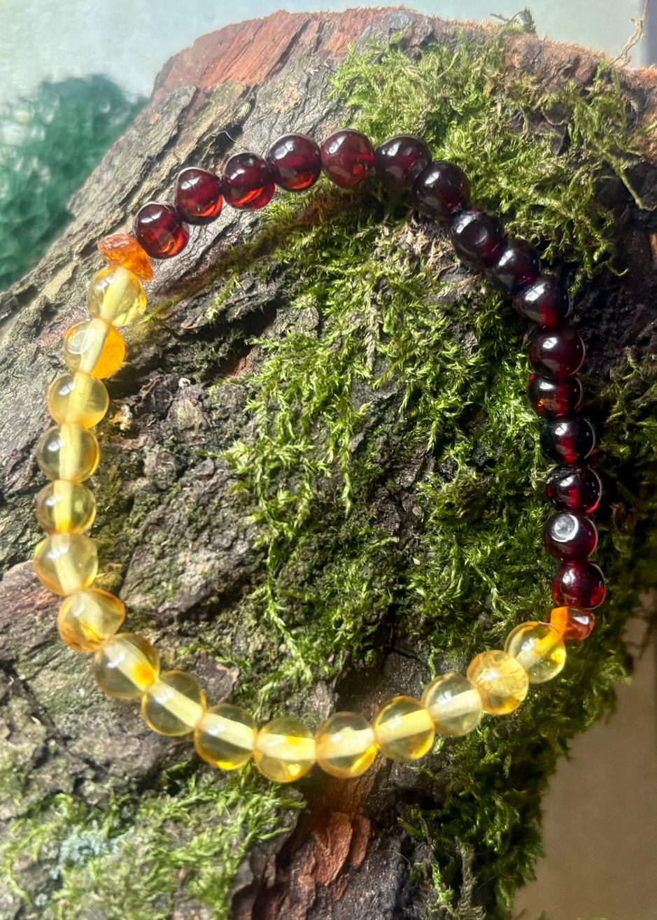 Dreifarbiger  Bernsteinarmband