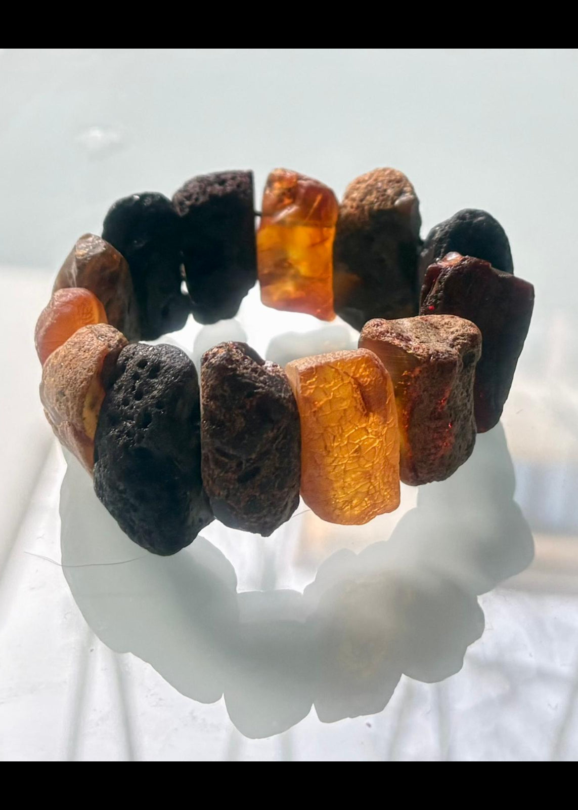 Sehr massives Armband aus Rohbernsteine