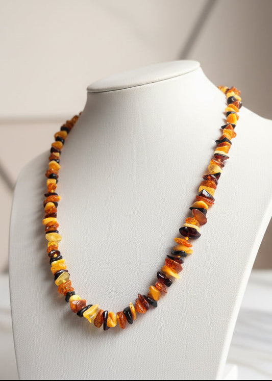 Vielfarbige Naturbernstein Halskette
