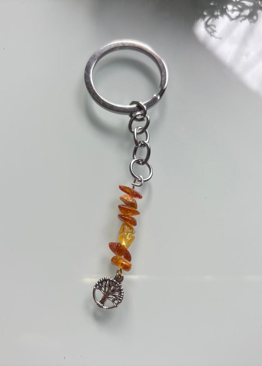 Schlüsselanhänger mit natürlichem Bernstein