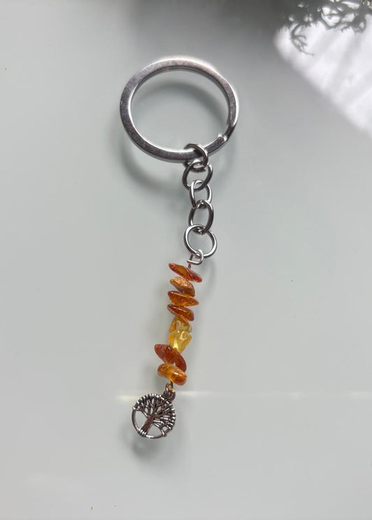 Schlüsselanhänger mit natürlichem Bernstein