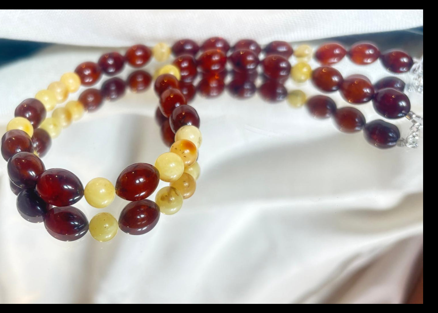 Schöne Halskette in Cognac-Antik und Butterscotch-Gelb