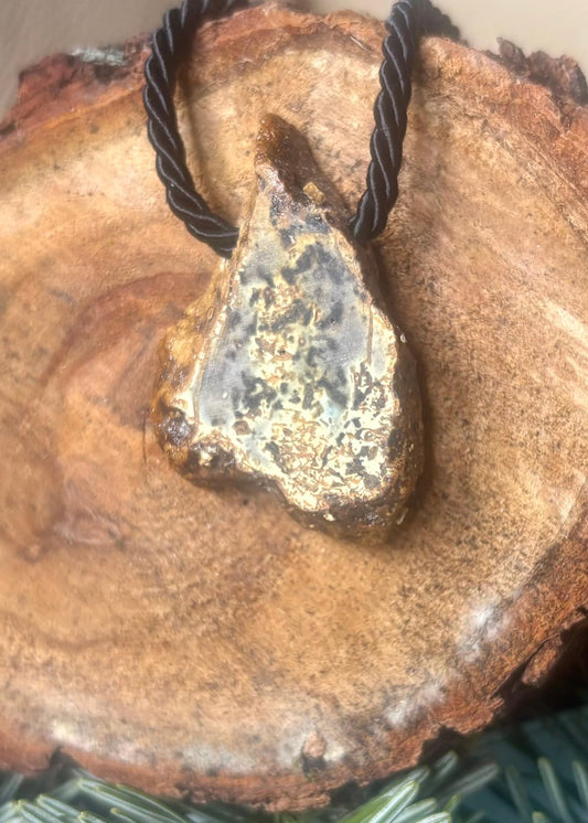 Anhänger Rohbernstein mit Marmoroptik