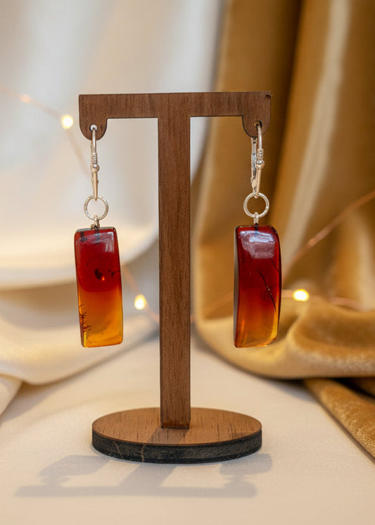 Exquisite Bernstein-Ohrringe in 925er Sterlingsilber