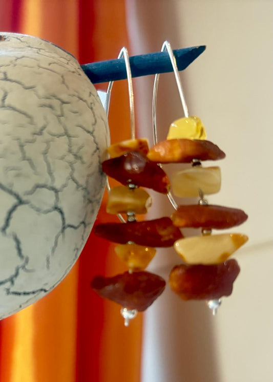 Bernstein-Ohrhängern Unikat