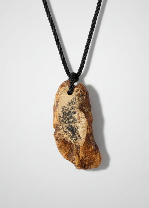 Anhänger Rohbernstein in trendiger Marmoroptik