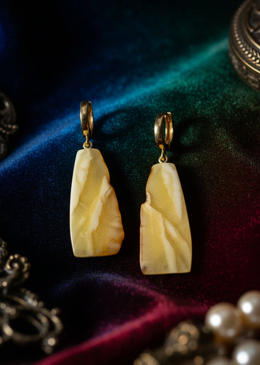 Schöne Ohrhänger aus natürlichen baltischen Bernstein