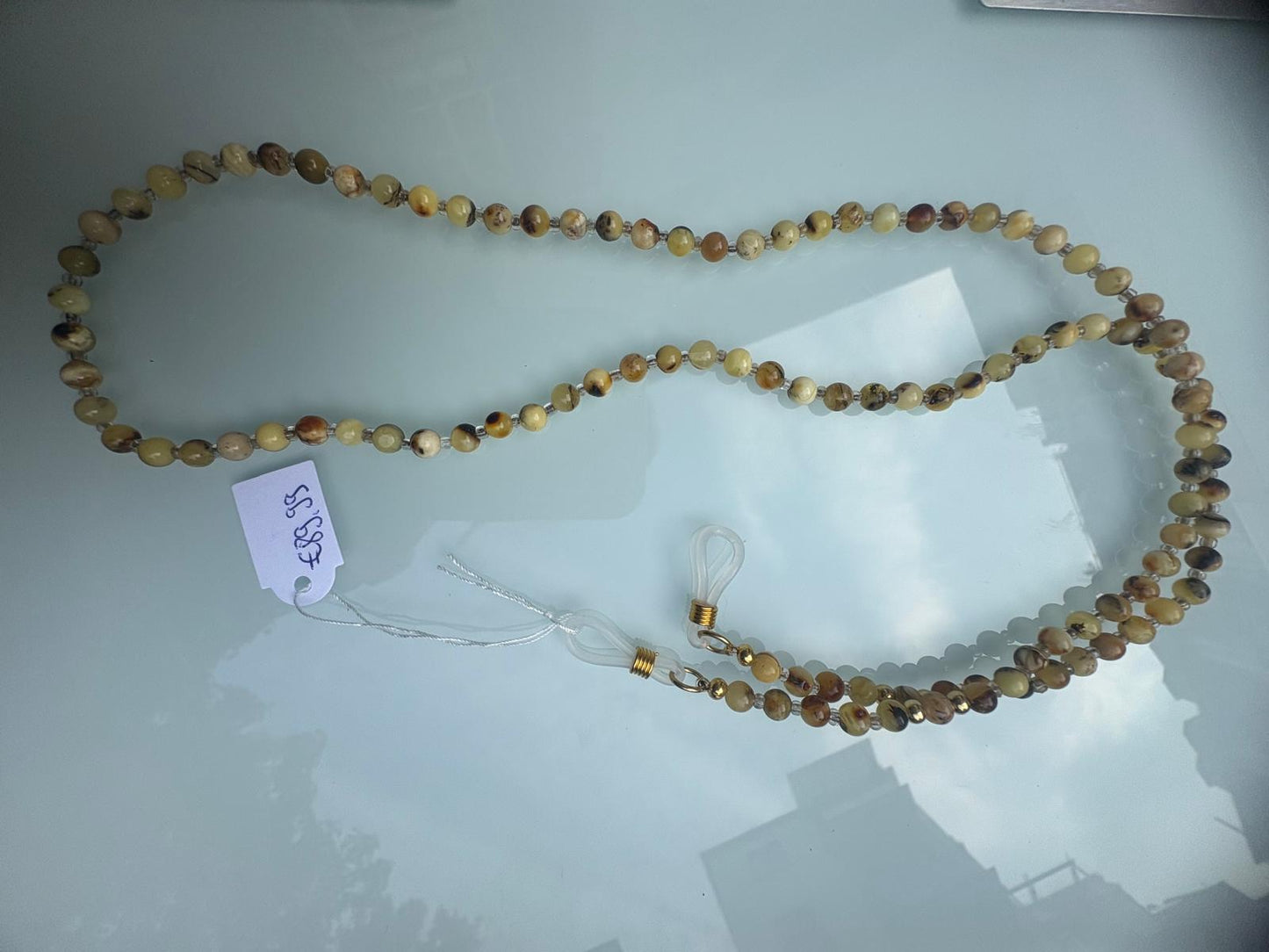 Schöne elegante Brillenkette aus natürlichem Bernstein