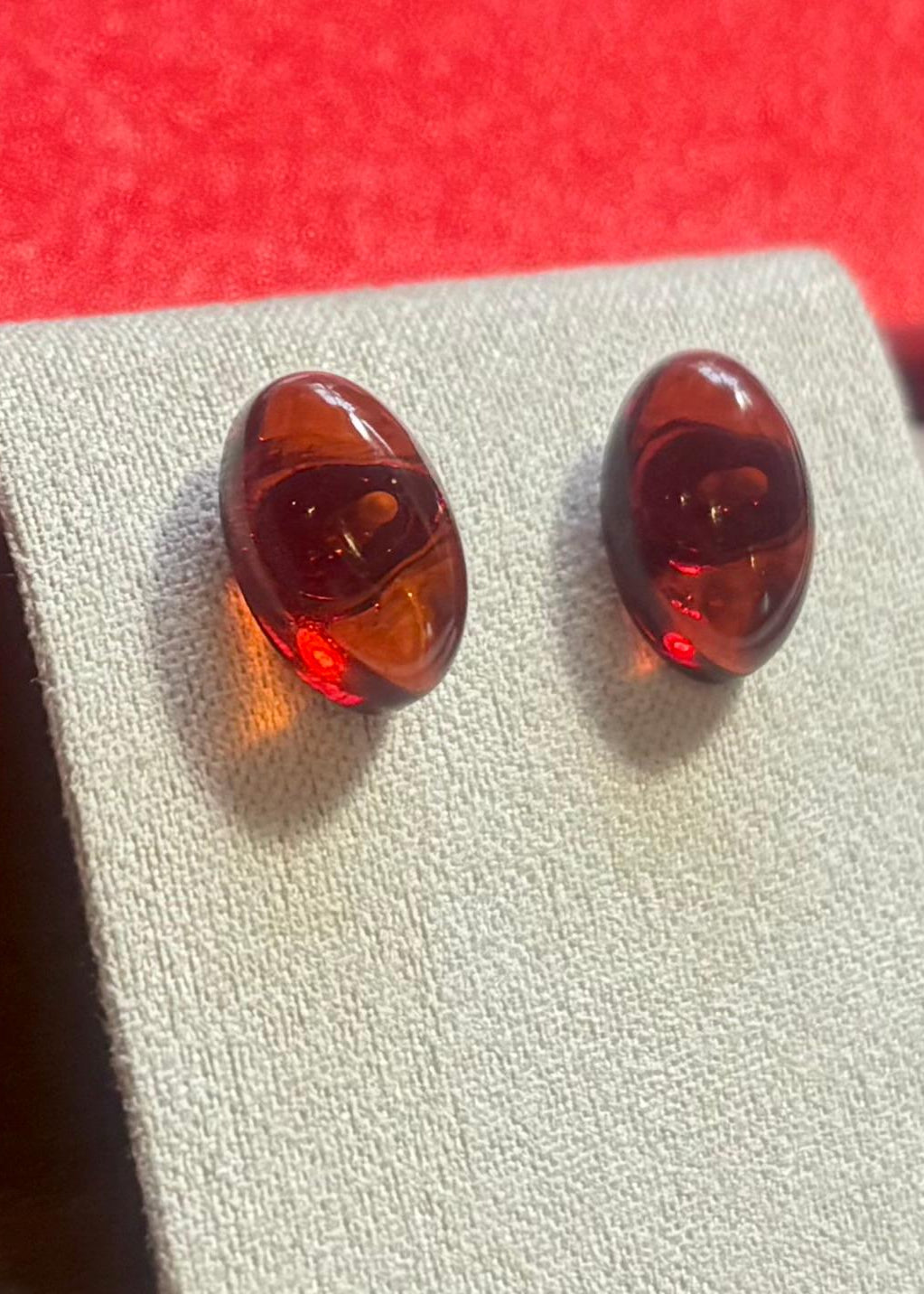 Ohrstecker Kirschfarben Bernstein