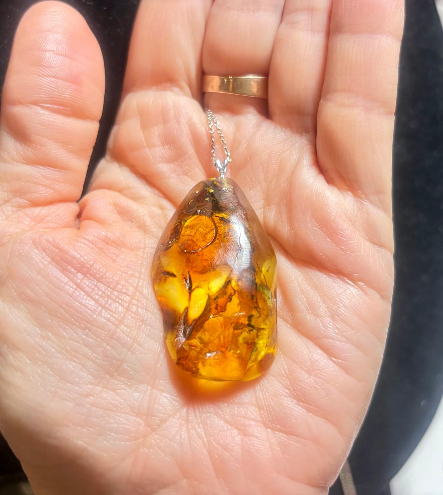 Bernstein Unikat Große Anhänger Unisex