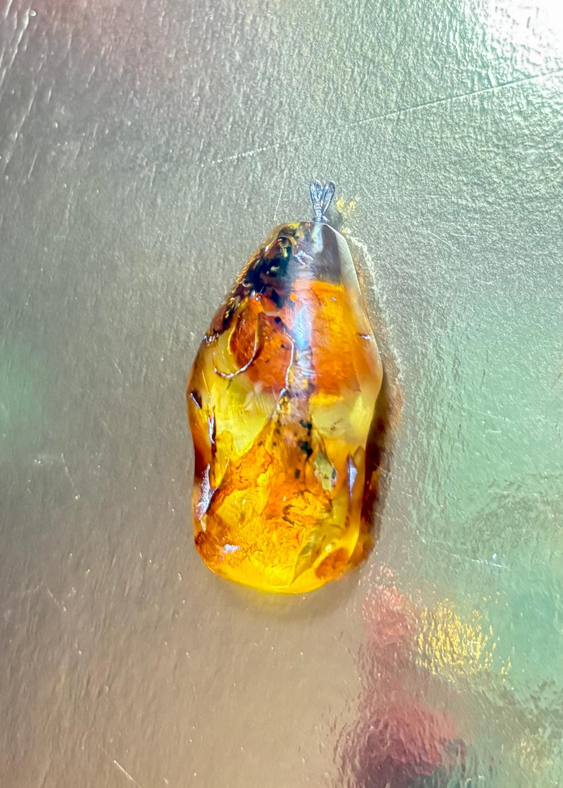 Bernstein Unikat Große Anhänger Unisex