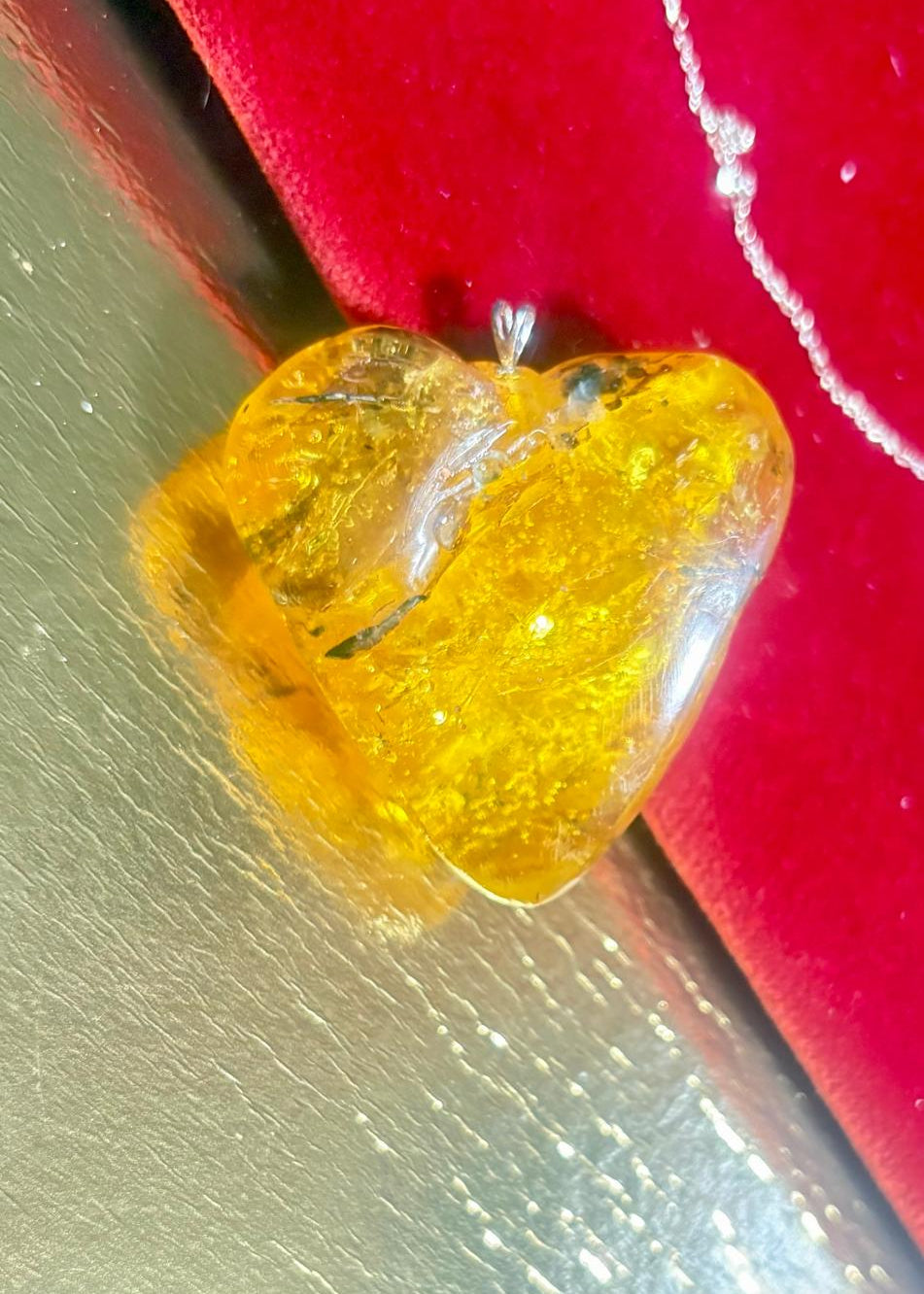 Herzförmige Bernsteinanhänger Groß