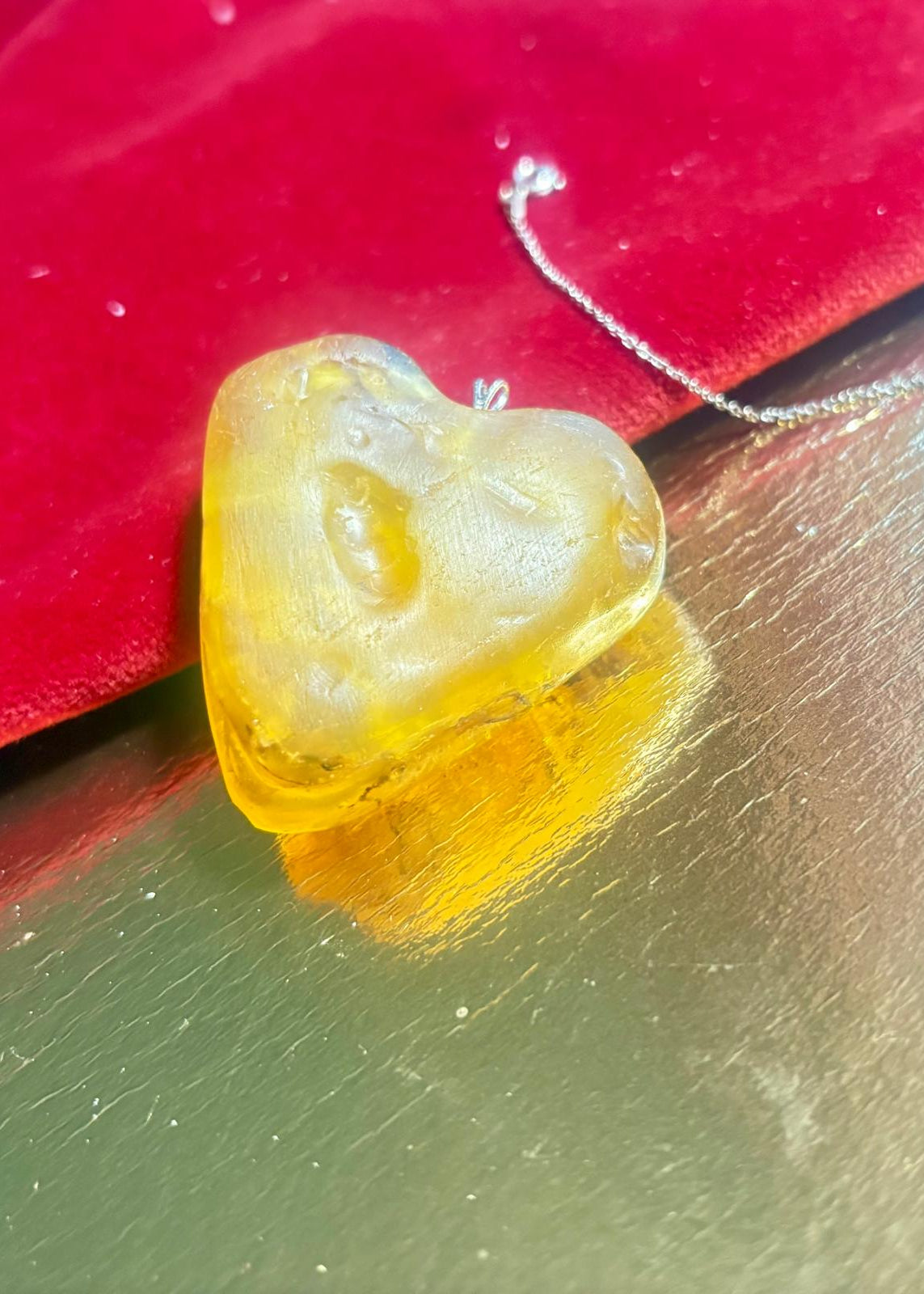 Herzförmige Bernsteinanhänger Groß