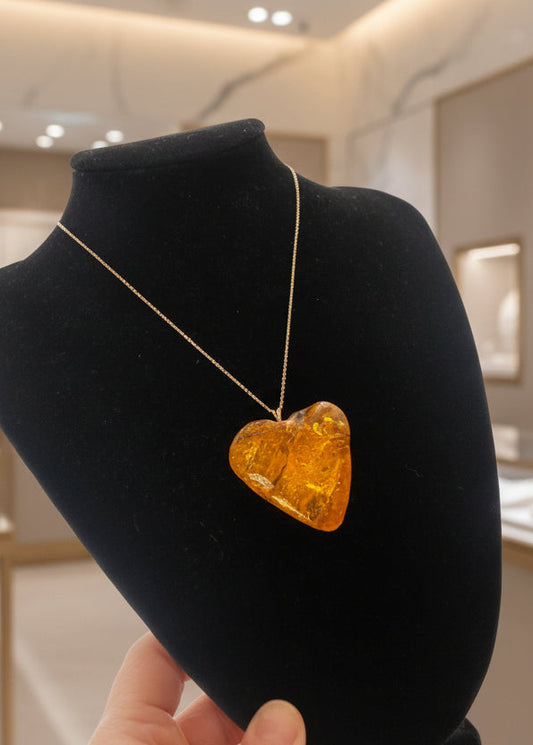 Herzförmige Bernsteinanhänger Groß