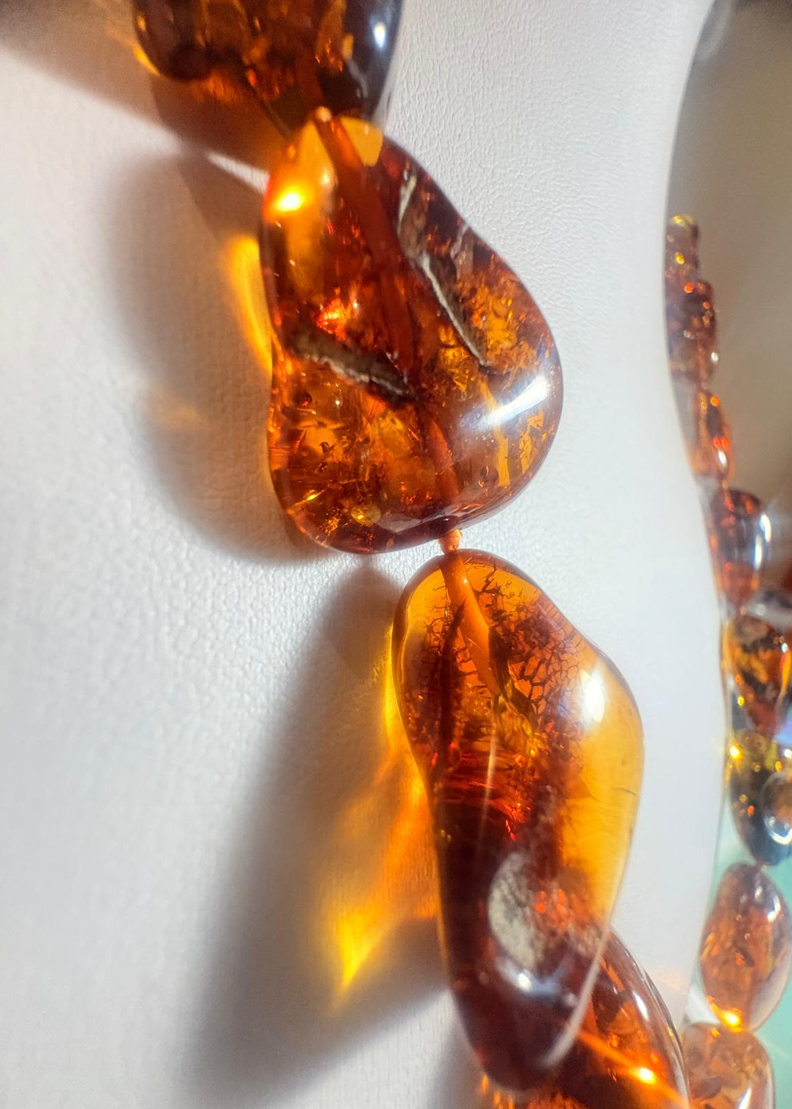 Bernstein Kette in Cognac-Glanz