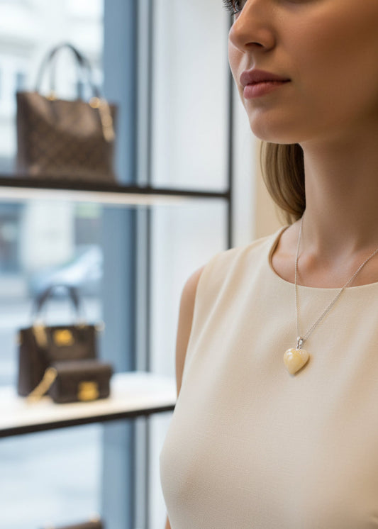 Sehr schöner Herz Anhänger aus baltischen Bernstein