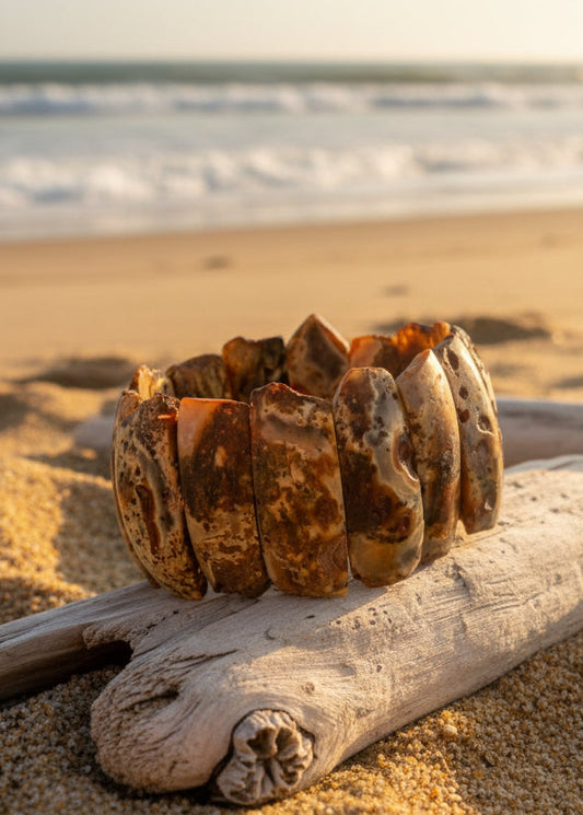 Armband Roh-Bernstein unpoliert massiv