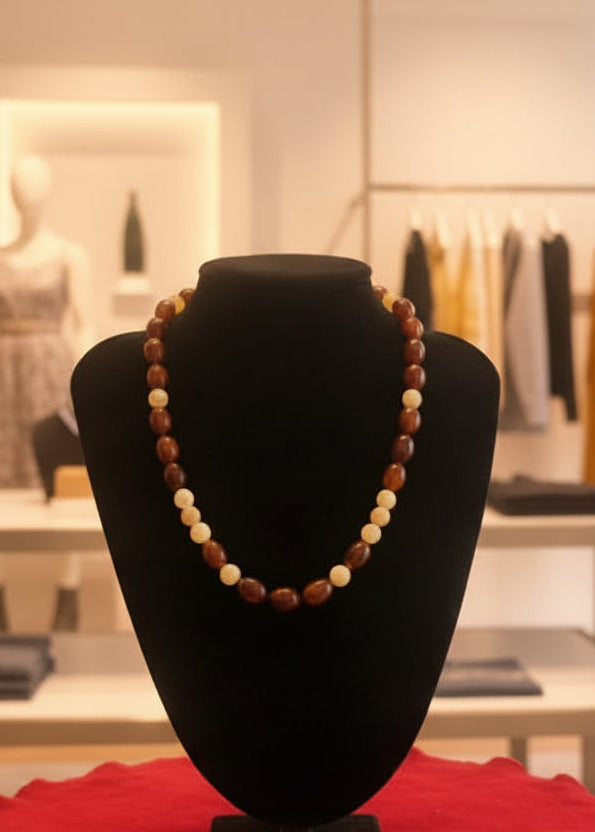 Schöne Halskette in Cognac-Antik und Butterscotch-Gelb