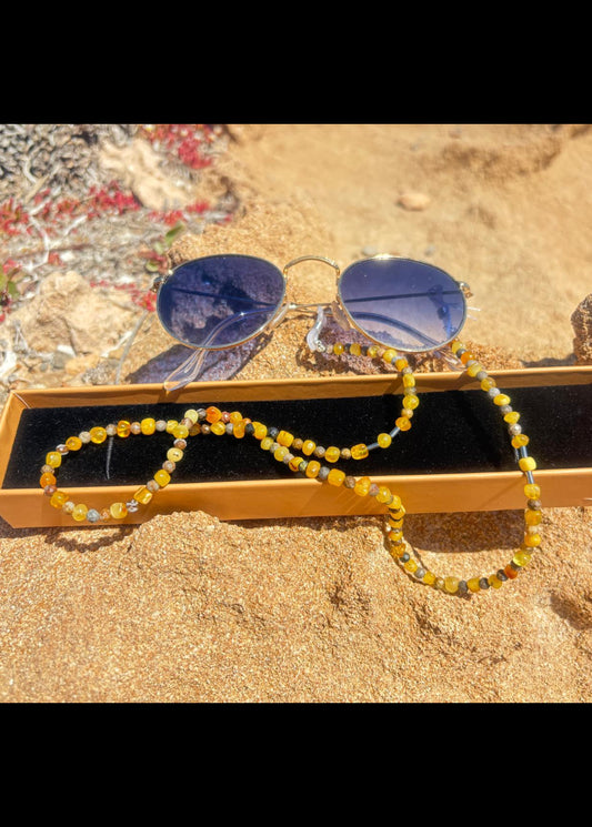 Schöne Brillenkette aus natürlichem Bernstein