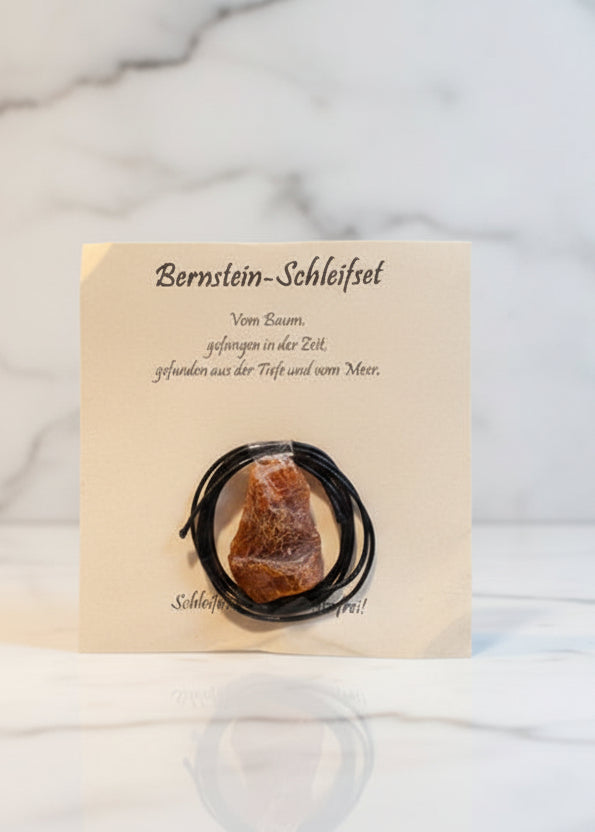 Bernstein Schleifset Kinder schleifen Rohbernstein Naturbernstein