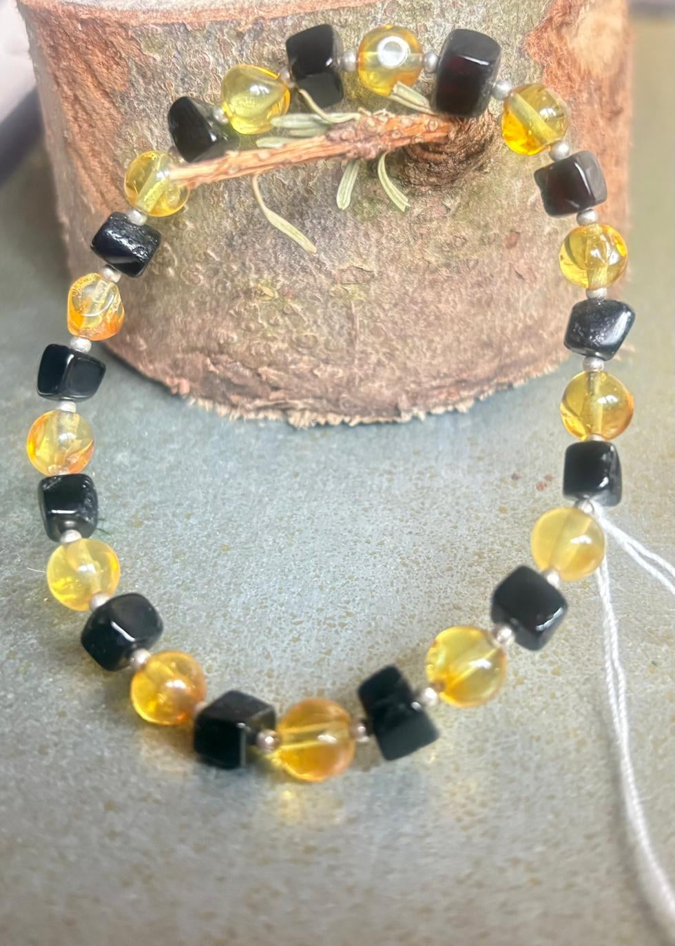 Bernstein Armband zweifarbig